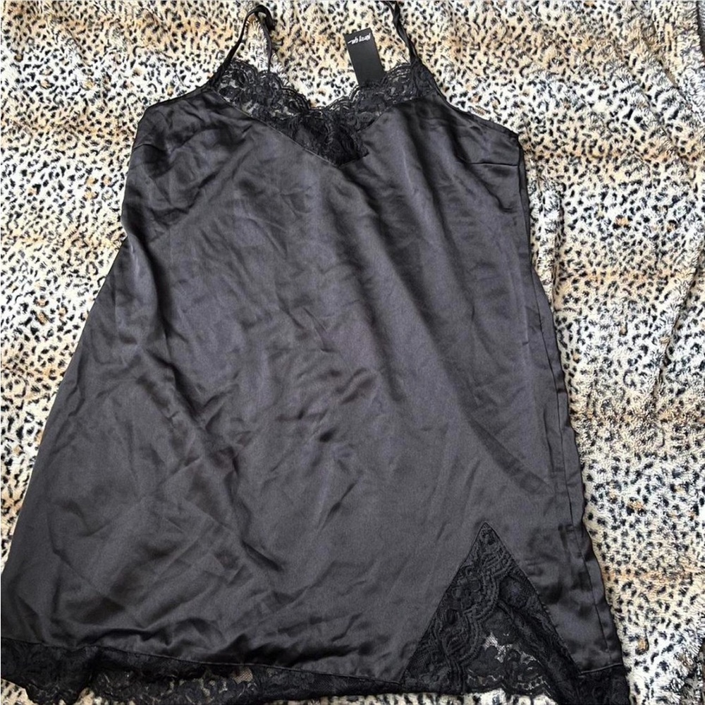 Nasty Gal Black Lace Detail Top